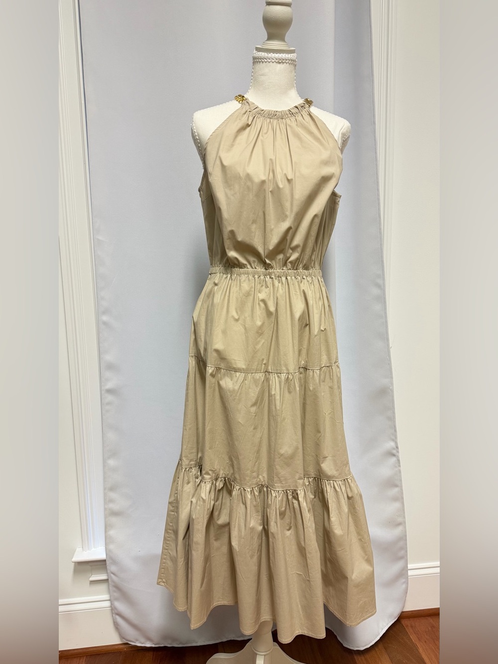 NWT Michael Kors Sleeveless Halter Tiered Maxi Dress
